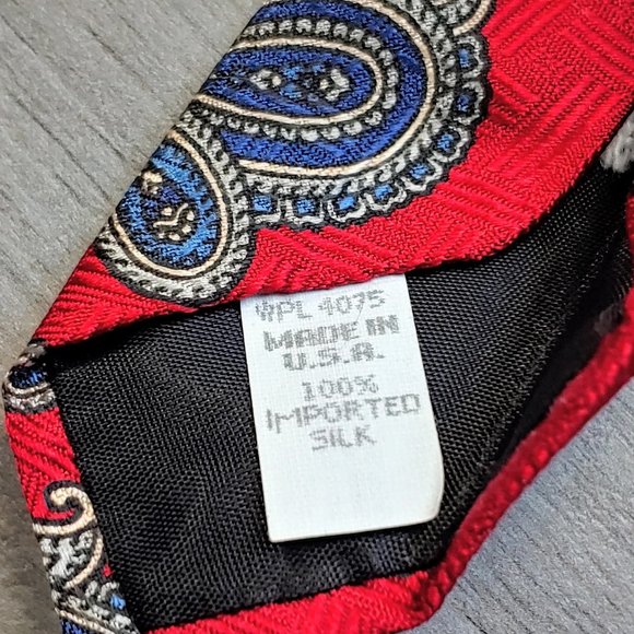 EUC Vintage Men's Oscar de la Renta Couture Collection 100% Silk Necktie Red - Picture 7 of 9